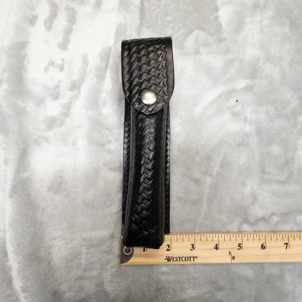 Boston Leather 5560 Basketweave Black Duty Belt Flashlight Holster Made In USA